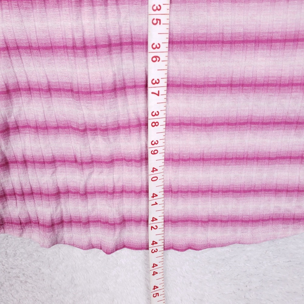 Lularoe T Shirt Dress Womens Medium Pink Striped High Low Pocket Casual - Picture 8 of 8